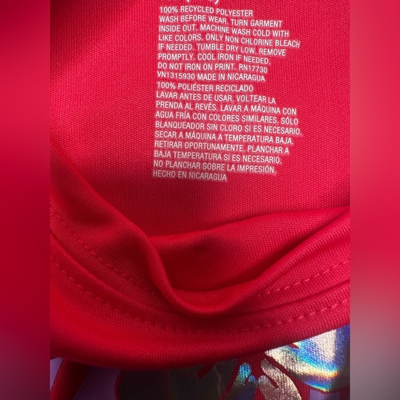 All in motion Graphic Tee Girls Kids athletic top summer Pink Aloha Flower - Picture 6 of 7